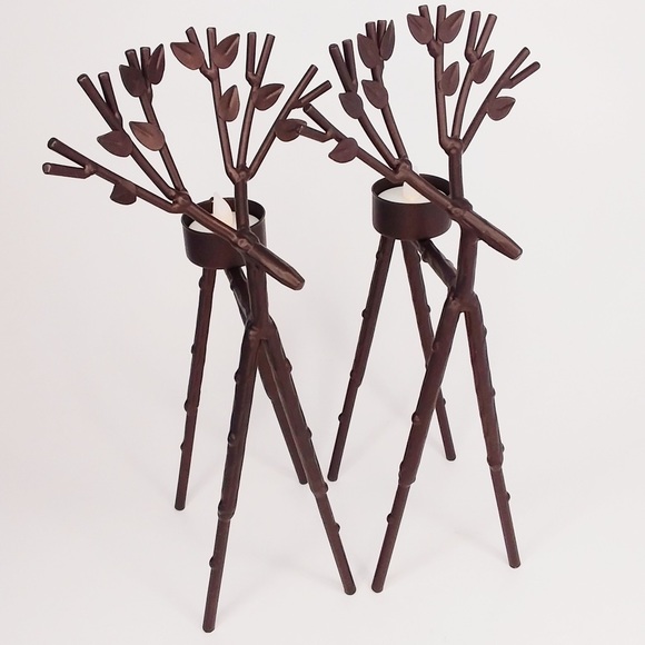 unknown Accents Fall Christmas Votive Candle Holders Metal Reindeer